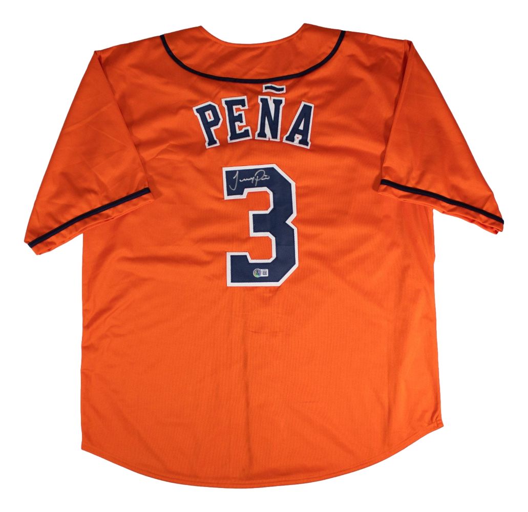 Jeremy Pena Houston Signed Orange Baseball Jersey BAS