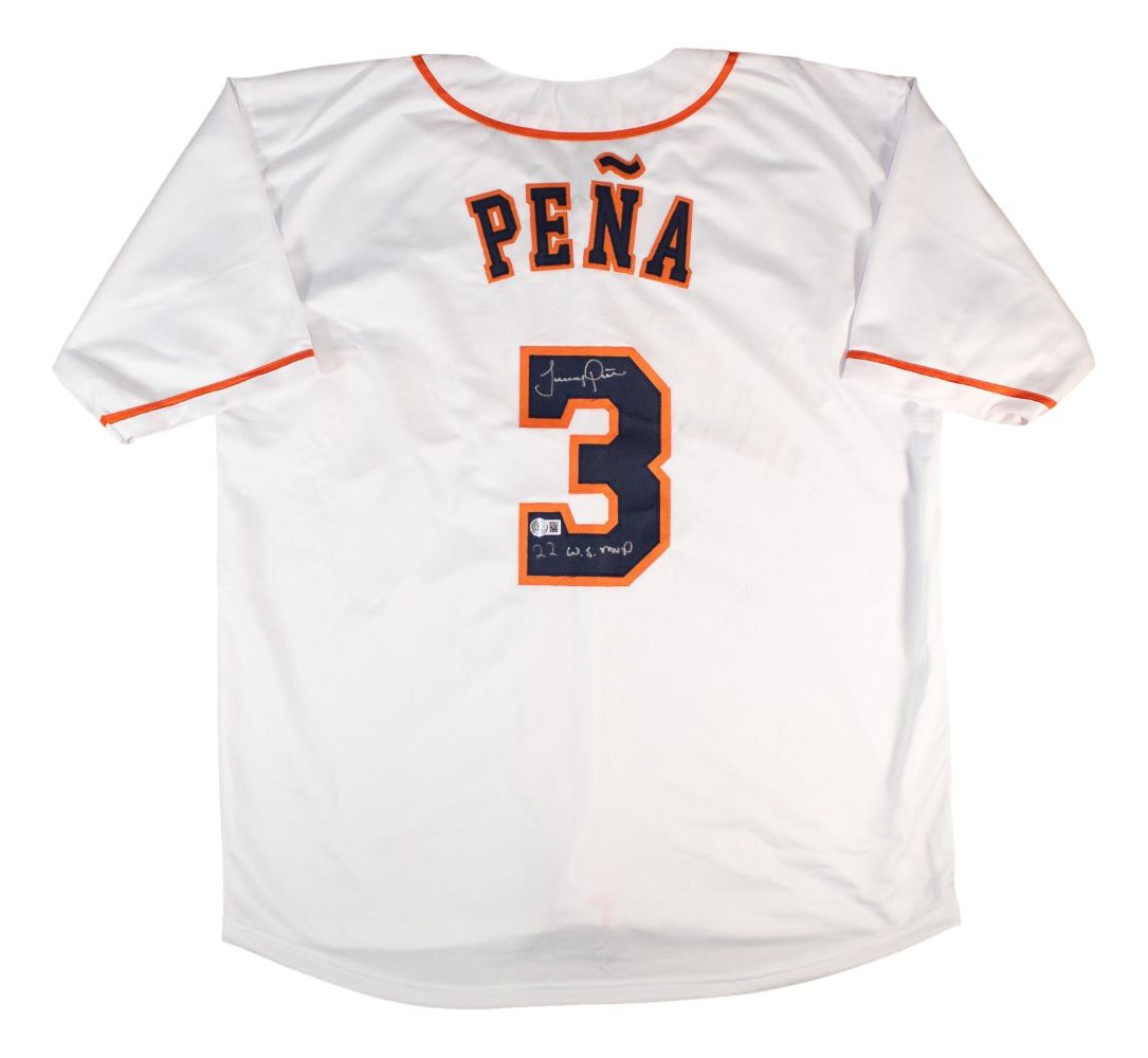 Jeremy Pena Houston Signed White Baseball Jersey 22 WS MVP BAS