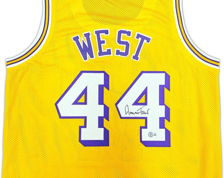 Jerry West Los Angeles Signed Yellow Basketball Jersey BAS - Sports Integrity