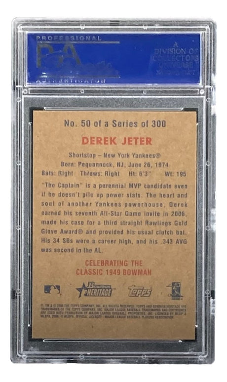 Derek Jeter Slabbed New York Yankees 2006 Bowman Heritage #50 Card PSA NM - MT 8 - Sports Integrity