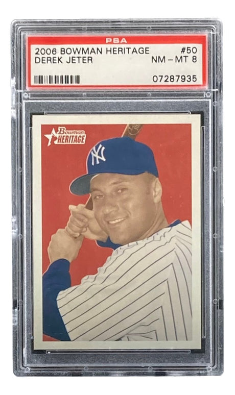 Derek Jeter Slabbed New York Yankees 2006 Bowman Heritage #50 Card PSA NM - MT 8 - Sports Integrity
