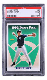 Derek Jeter Slabbed New York Yankees 1993 Topps #98 Rookie Card PSA Mint 9