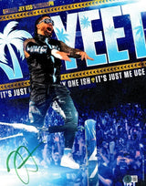 Jey Uso Signed In Green 11x14 WWE Yeet Collage Photo BAS