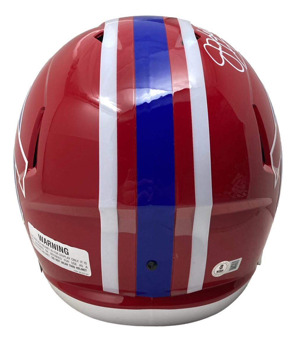 Jim Kelly Signed Buffalo Bills Full Size Replica Speed Helmet BAS w/ Case