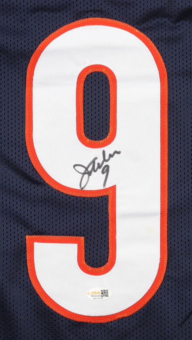 Jim McMahon Chicago Signed Navy Football Jersey JSA QR