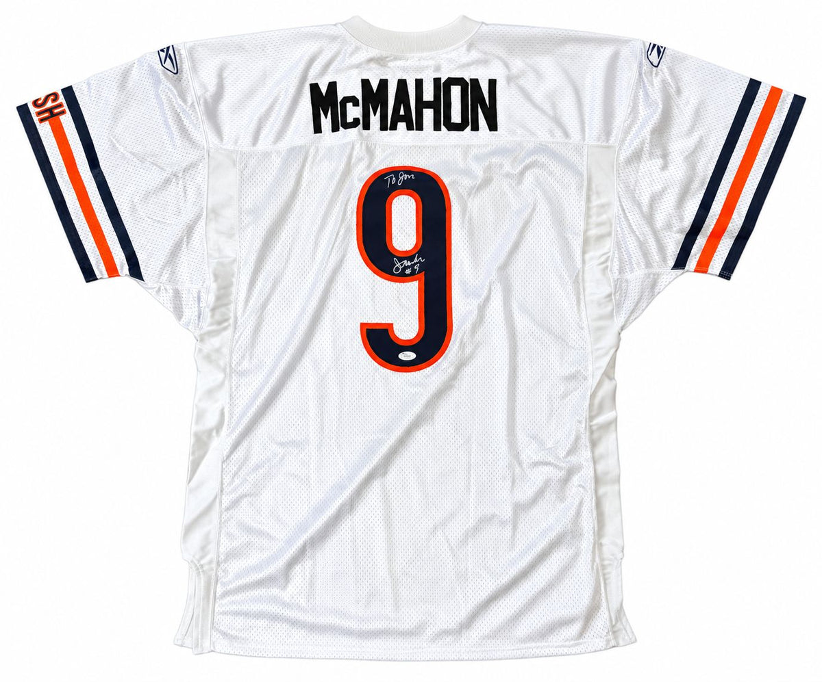 Jim McMahon Signed Chicago Bears White Reebok Authentic Jersey JSA