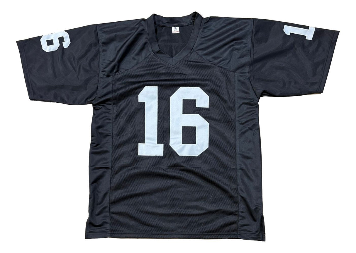 Jim Plunkett Oakland Signed Black Football Jersey BAS