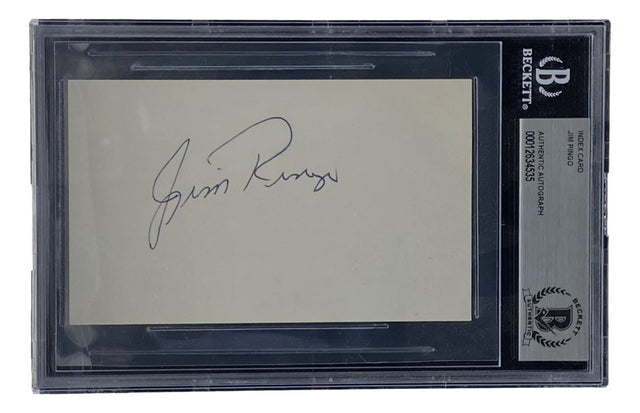 Jim Ringo Green Bay Packers Signed Slabbed Index Card BAS - Sports Integrity