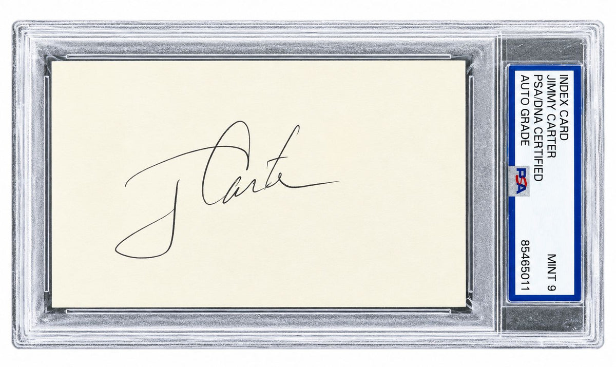 President Jimmy Carter Signed Index Card PSA/DNA Auto Mint 9