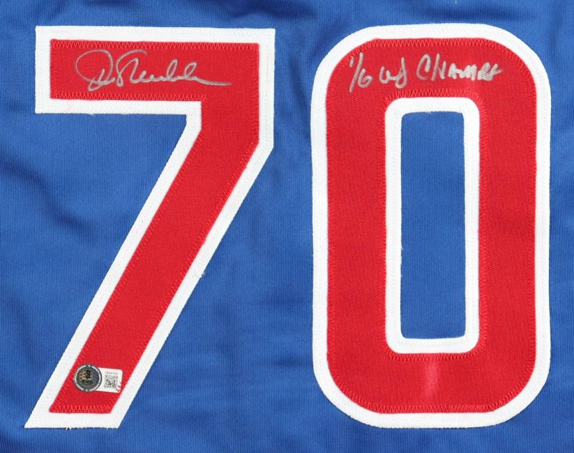 Joe Maddon Chicago Signed Blue Baseball Jersey 16 WS Champs BAS