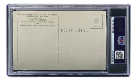 Joe McCarthy Signed 4x6 New York Yankees HOF Plaque Card PSA/DNA 85025697 - Sports Integrity