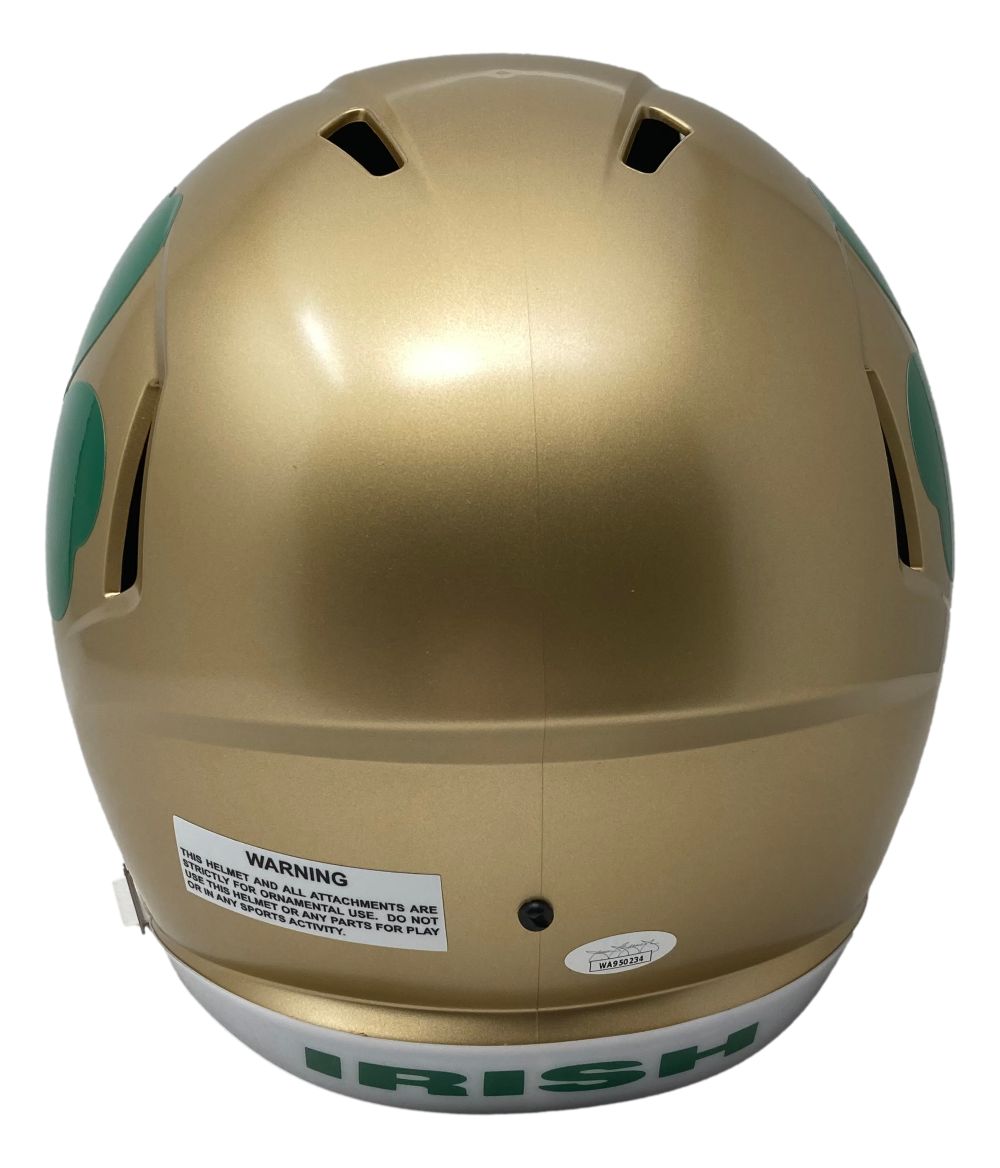 Joe Montana Signed Notre Dame Full Size Shamrock Speed Replica Helmet JSA Holo