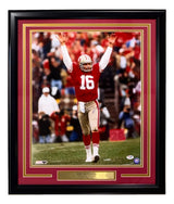 Joe Montana Signed Framed 16x20 San Francisco 49ers Arms Raised Photo PSA/DNA