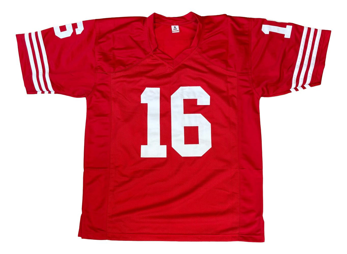 Joe Montana San Francisco Signed Red Football Jersey BAS