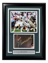 Joe Namath Signed Framed Cut Signature w/ 8x10 New York Jets Photo BAS