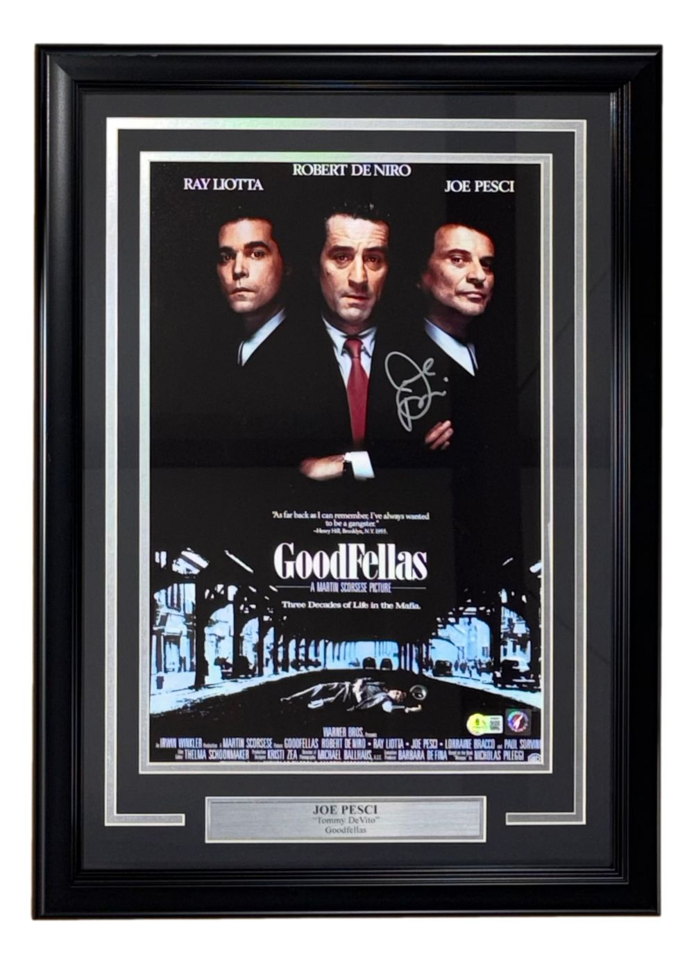 Joe Pesci Signed Autographed Framed 11x17 Goodfellas Movie Photo BAS LOA