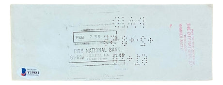 Joe Sewell Cleveland Signed February 5 1955 Bank Check BAS - Sports Integrity