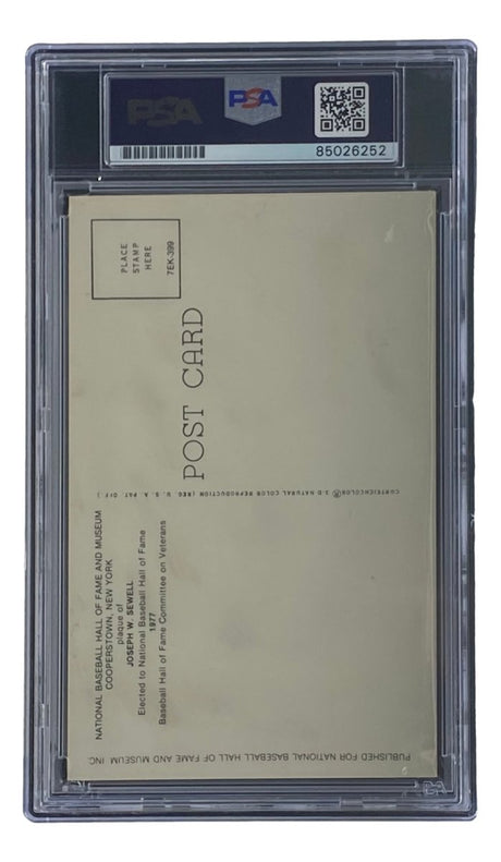 Joe Sewell Signed 4x6 Cleveland Hall Of Fame Plaque Card PSA/DNA 85026252 - Sports Integrity