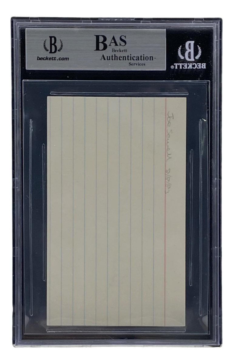 Joe Sewell Cleveland Guardians Signed Slabbed Index Card BAS 00012634275 - Sports Integrity