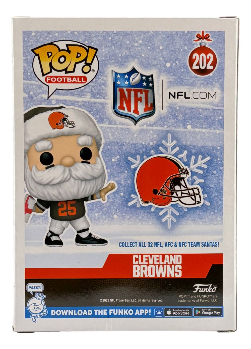Joe Thomas Signed Cleveland Browns Santa Funko Pop #202 Schwartz