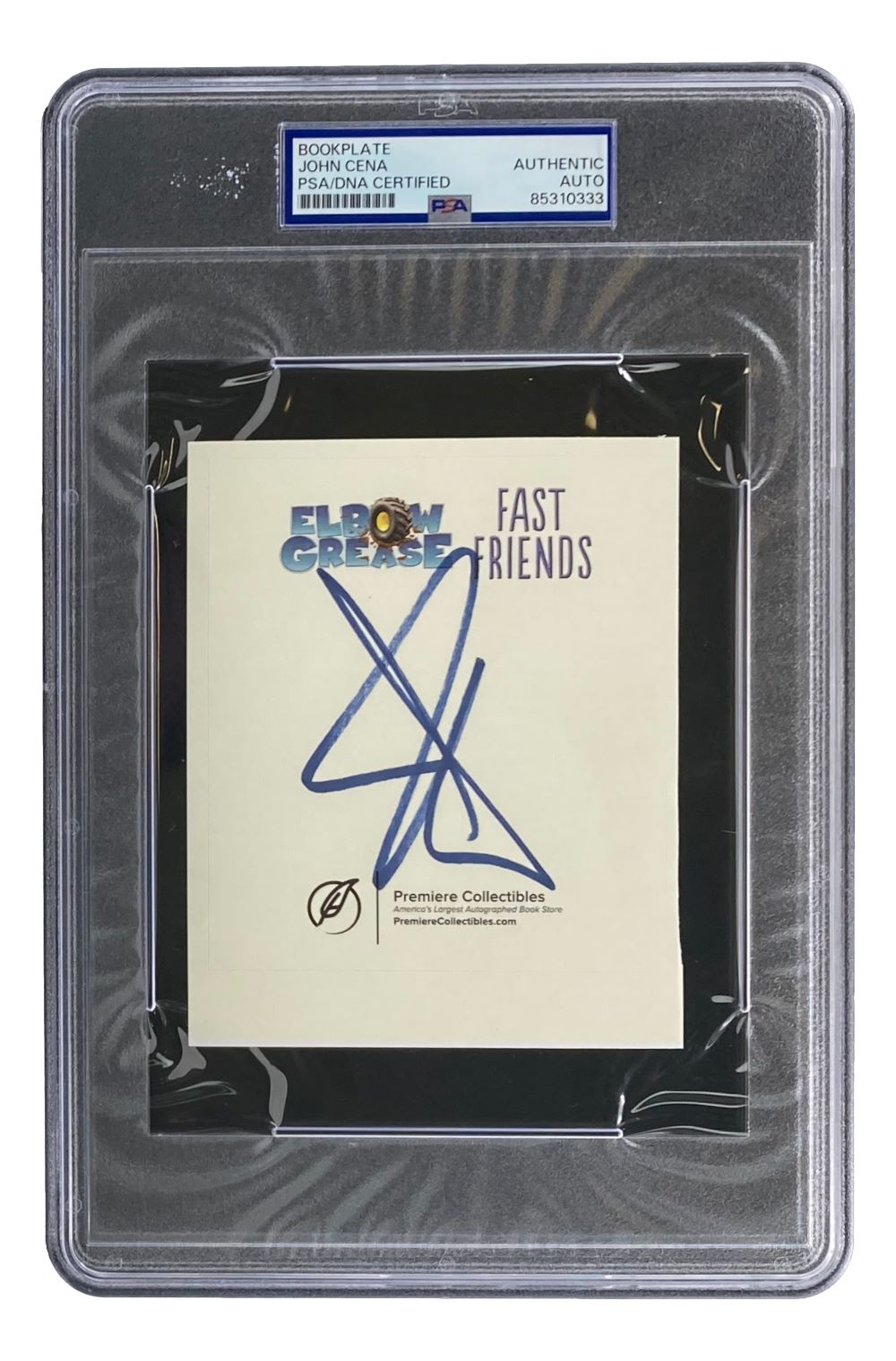 John Cena Signed Slabbed WWE Bookplate PSA