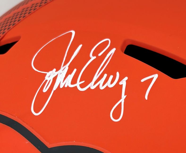 John Elway Signed Denver Broncos Full Size Rave Replica Speed Helmet BAS