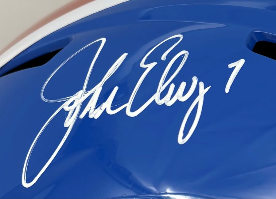 John Elway Signed Denver Broncos Full Size T/B Replica Speed Helmet BAS