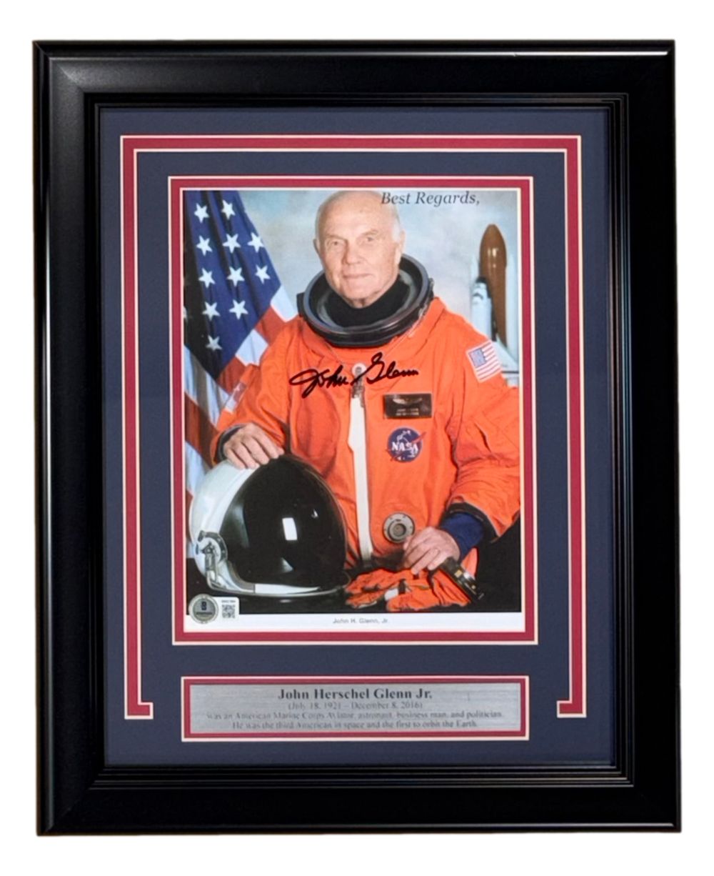 John Glenn Signed Framed 8x10 NASA Photo BAS