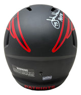 John Hannah Signed New England Patriots FS Eclipse Replica Helmet HOF 91 Radke