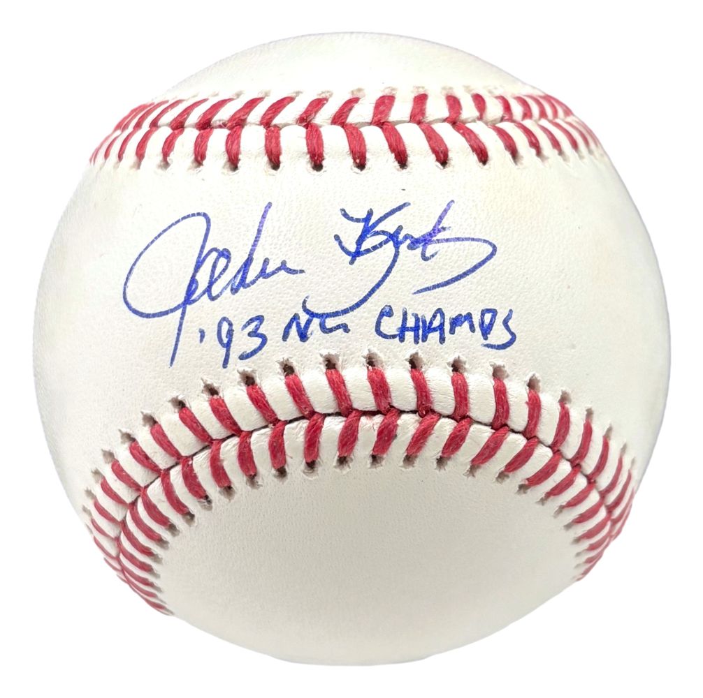 John Kruk Philadelphia Phillies Signed Official MLB Baseball 93 NL Champs BAS