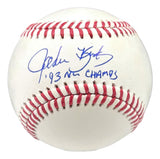 John Kruk Philadelphia Phillies Signed Official MLB Baseball 93 NL Champs BAS