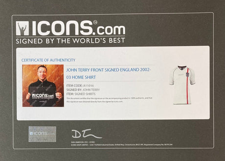 John Terry Signed 2002/03 England National Team Soccer Jersey Icons+Fanatics - Sports Integrity
