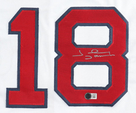 Johnny Damon Boston Signed White Baseball Jersey BAS