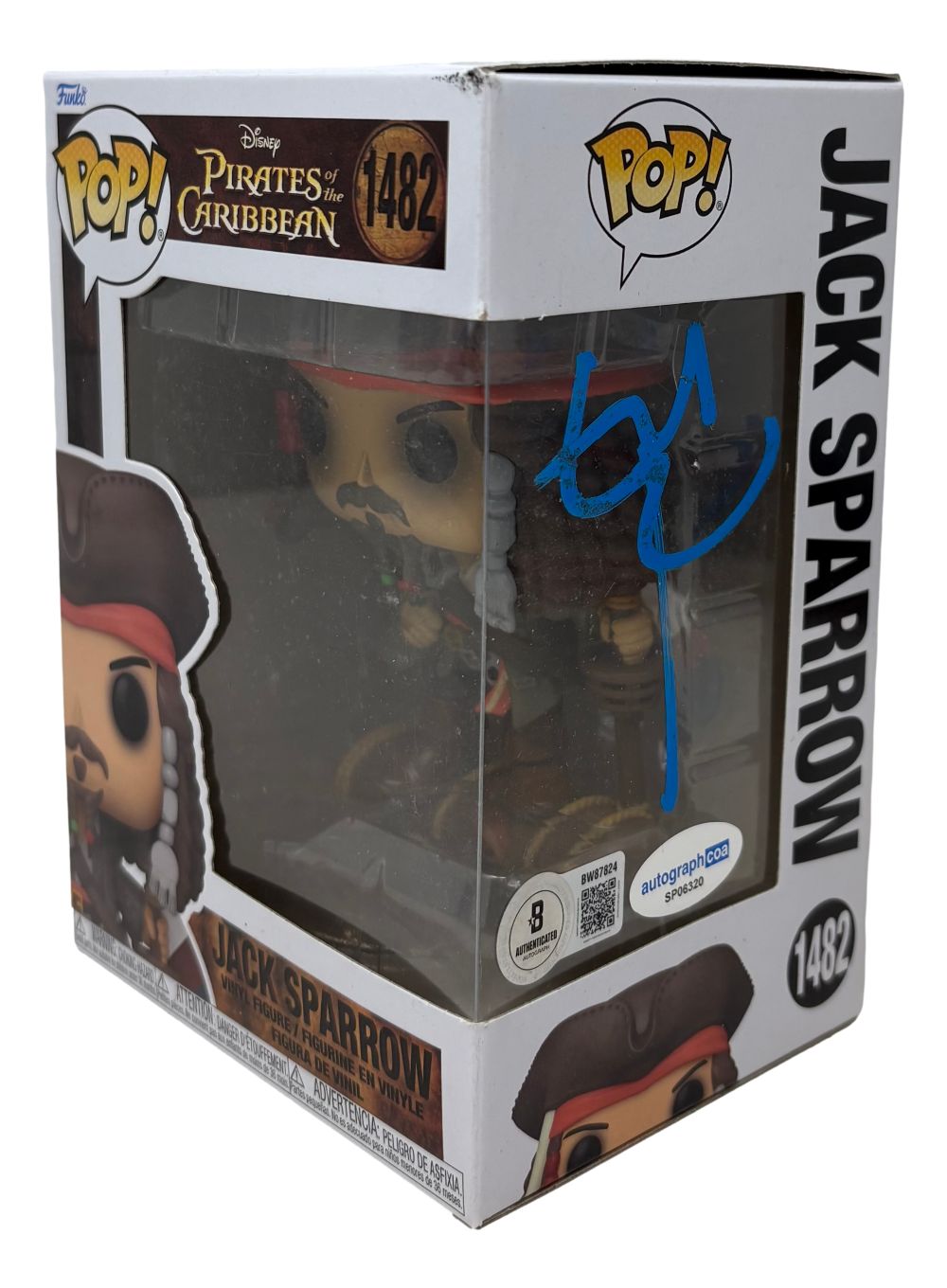 Johnny Depp Signed Pirates Of The Caribbean Funko Pop #1482 BAS