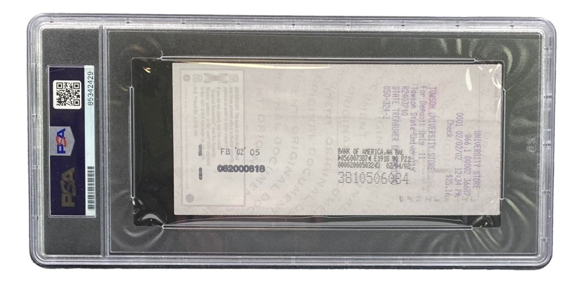 Johnny Unitas Baltimore Colts Signed Bank Check #7608 PSA - Sports Integrity