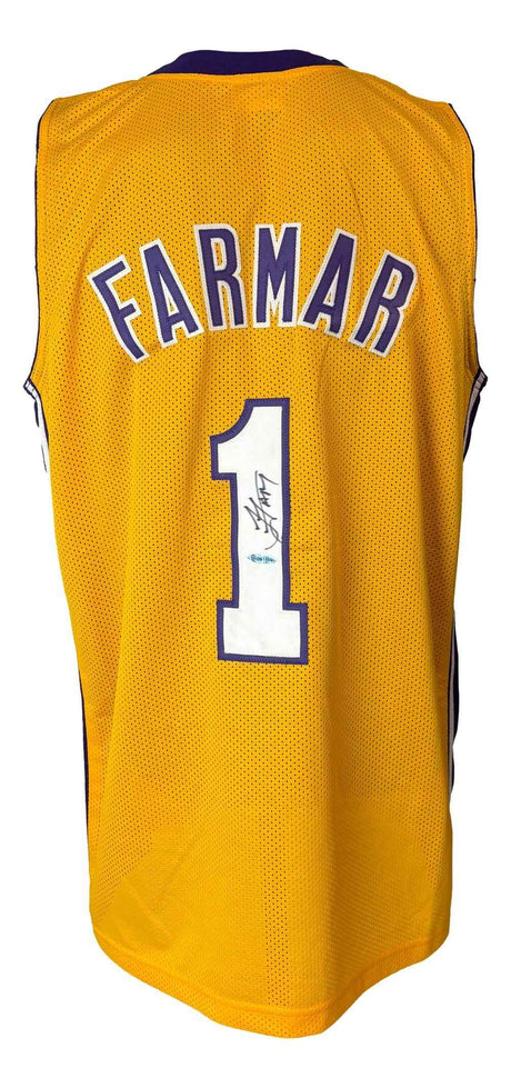 Jordan Farmar Los Angeles Signed Yellow Basketball Jersey UDA Hologram