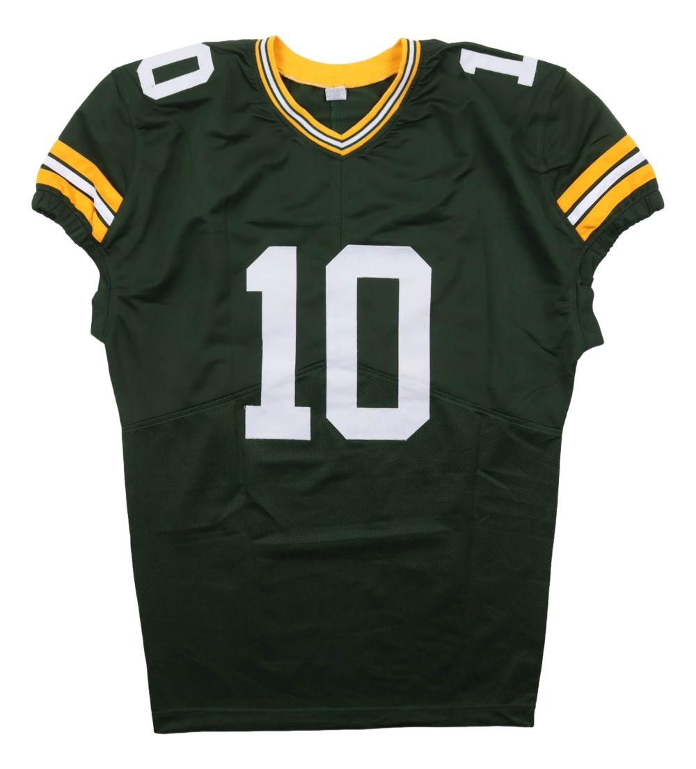 Jordan Love Green Bay Signed Green Pro-Cut Football Jersey BAS ITP