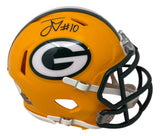 Jordan Love Signed Green Bay Packers Mini Speed Helmet JSA