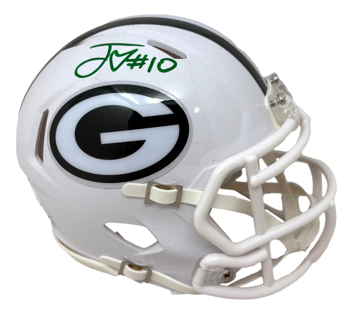 Jordan Love Signed Green Bay Packers White Mini Speed Helmet JSA