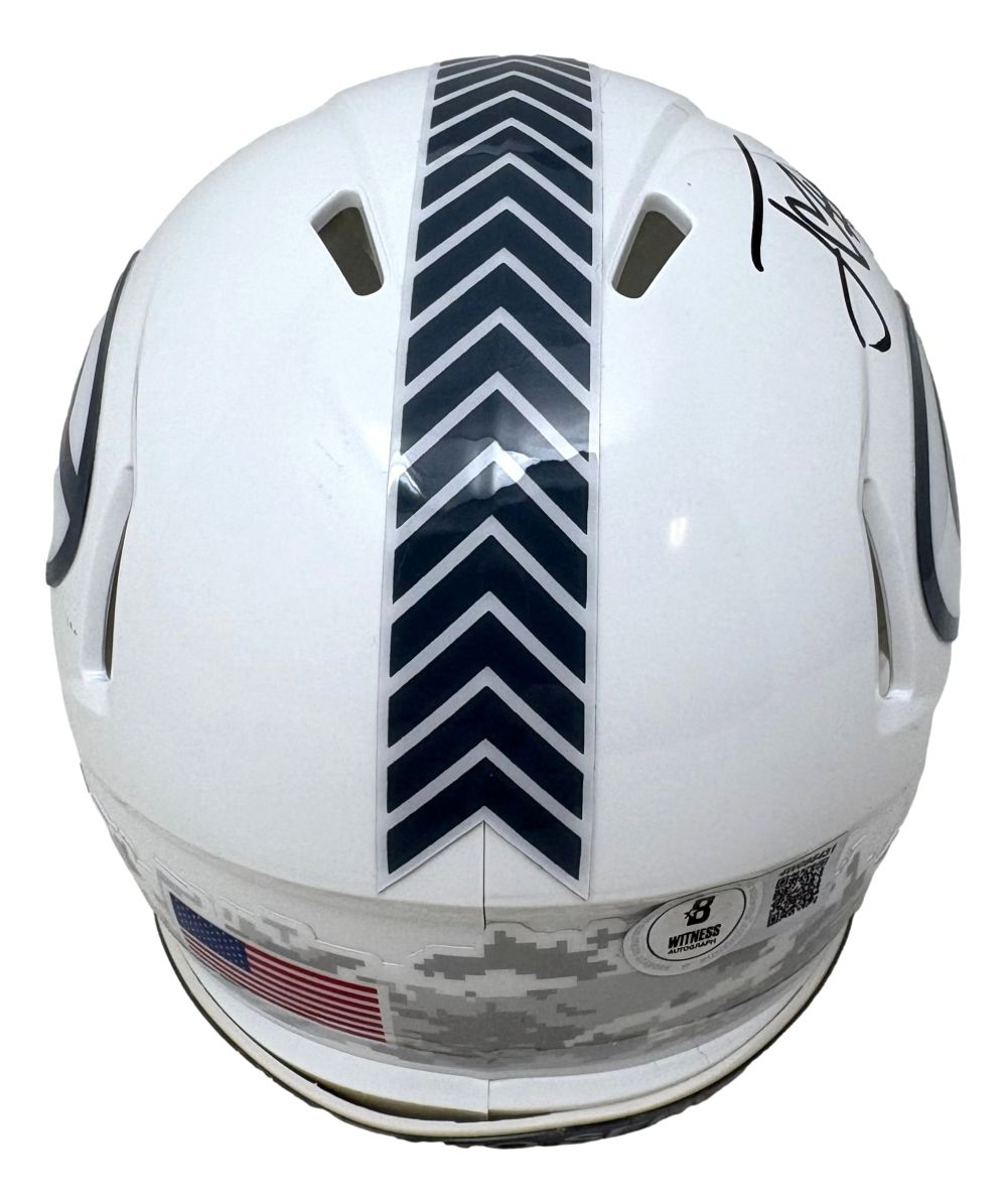 Jordan Love Signed Packers White Salute To Service Mini Speed Helmet BAS