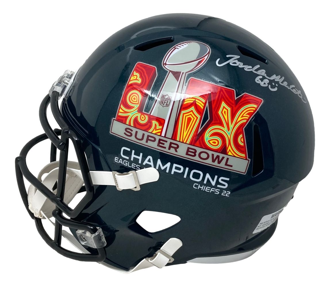 Jordan Mailata Signed Philadelphia Eagles FS Super Bowl 59 Replica Helmet BAS