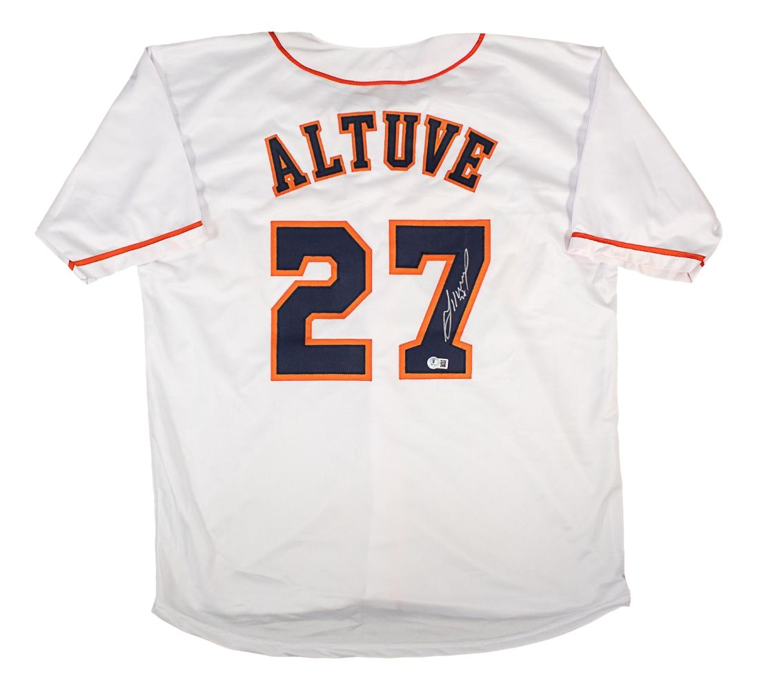 Jose Altuve Houston Signed White Baseball Jersey BAS