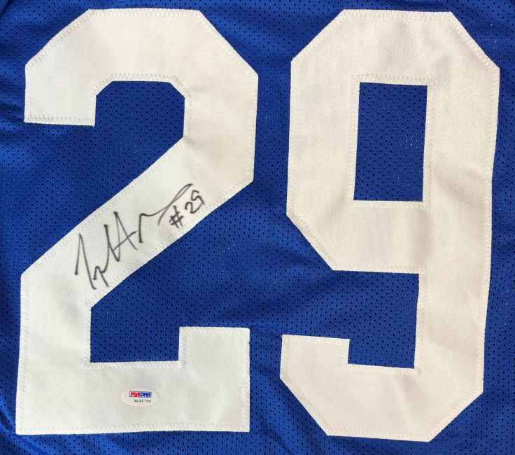 Joseph Addai Indianapolis Signed Blue Football Jersey PSA/DNA Hologram