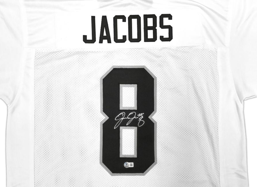 Josh Jacobs Oakland Signed White Football Jersey BAS