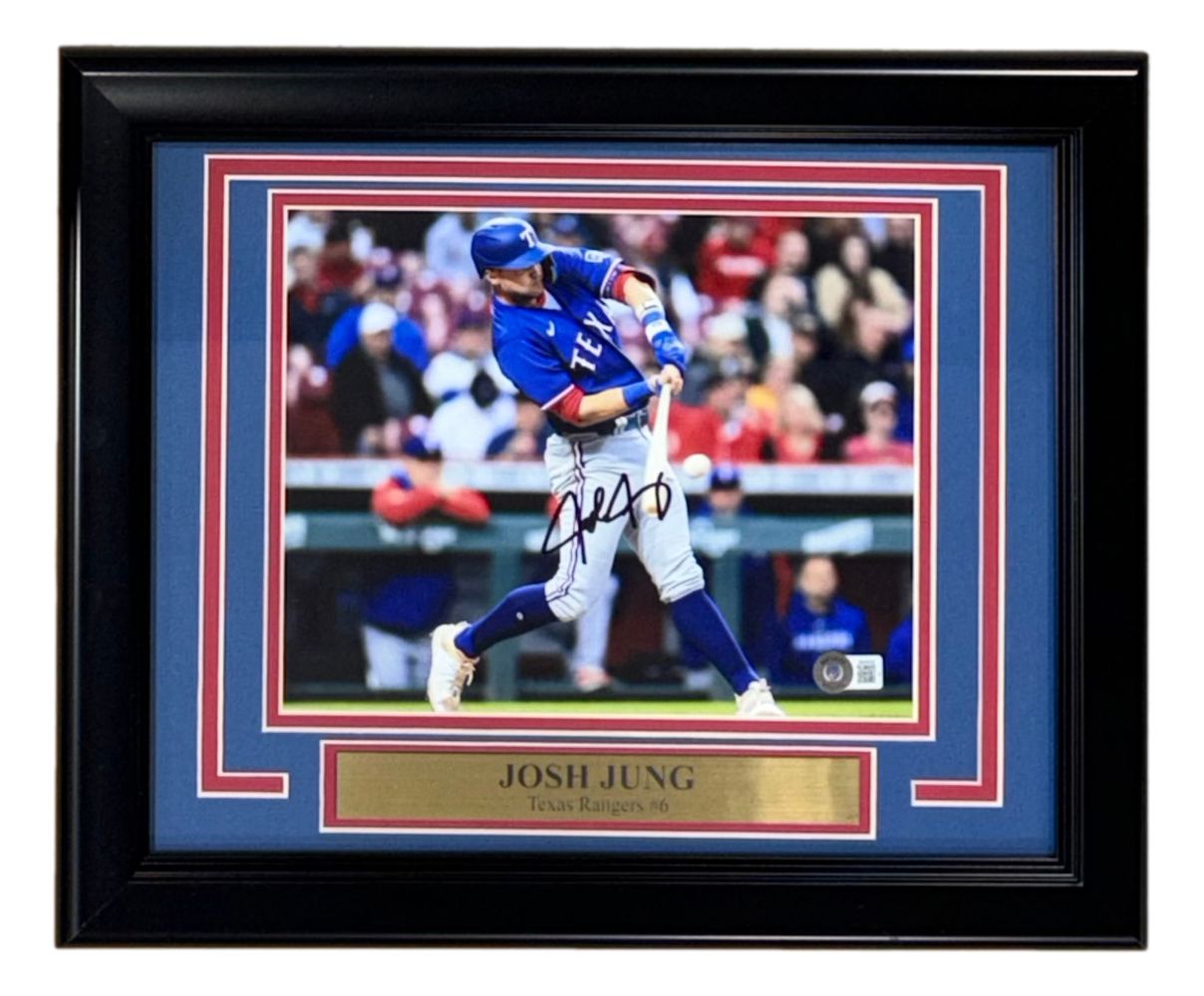 Josh Jung Signed Framed 8x10 Texas Rangers Photo BAS