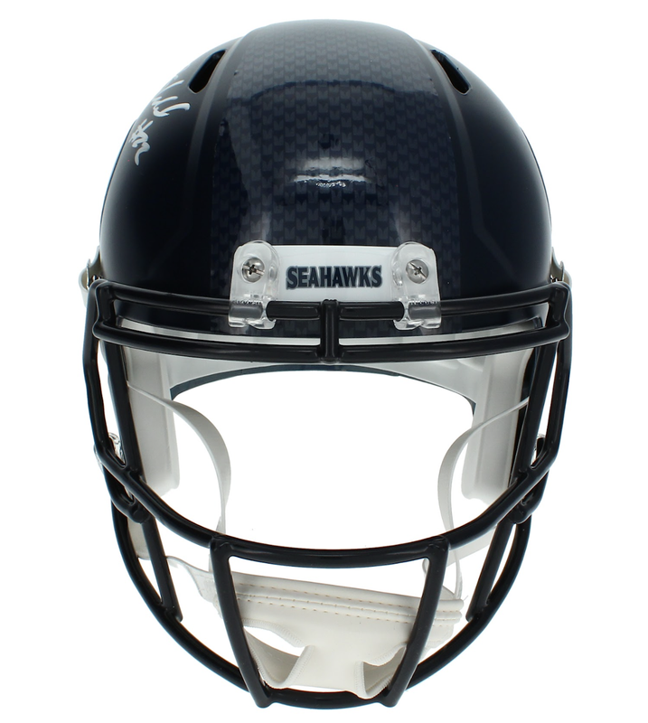 Rashid Shaheed Autographed (In Silver) Seattle Seahawks Speed Full Size Helmet Beckett Witnessed