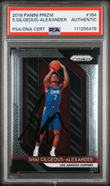 Thunder Shai Gilgeous-Alexander Signed 2018 Panini Prizm #184 RC Card PSA Slab
