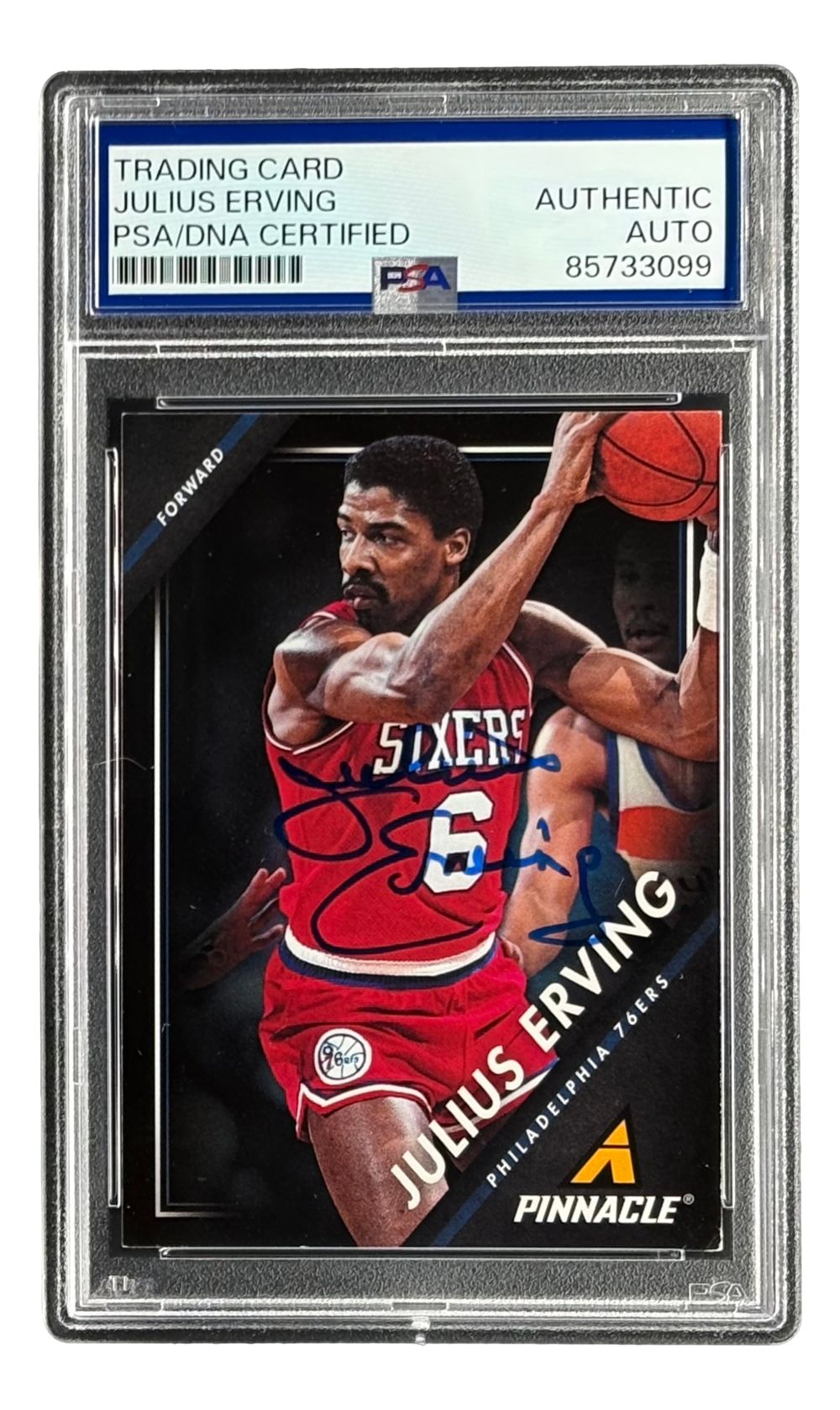 Julius Erving Signed 2013/14 Panini Pinnacle #267 76ers Trading Card PSA/DNA