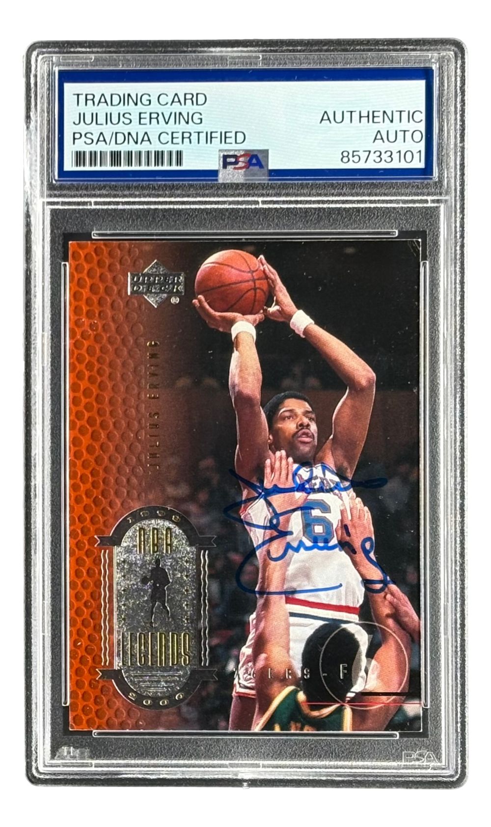 Julius Erving Signed 2000 Upper Deck #6 76ers Trading Card PSA/DNA