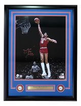 Julius Dr J Erving Signed Framed 16x20 Philadelphia 76ers Photo BAS